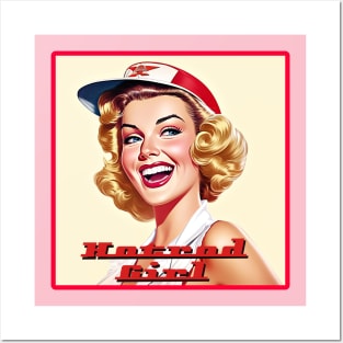 Hotrod Girl Retro Blonde Beauty Illustration Art Posters and Art